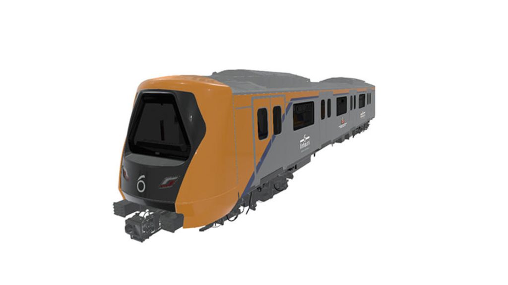 A digital rendering of Alstom's train design