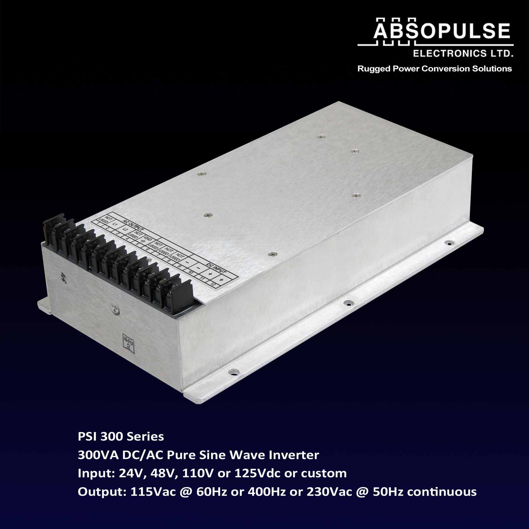 300VA Encapsulated Pure Sine Wave Inverter Suits Severe Environments