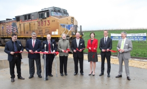 Ribbon cutting for the first train from the new Iowa factory